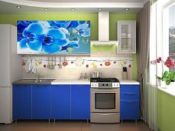 Кухня "Фотофасад Орхидея Синяя" 2000 мм