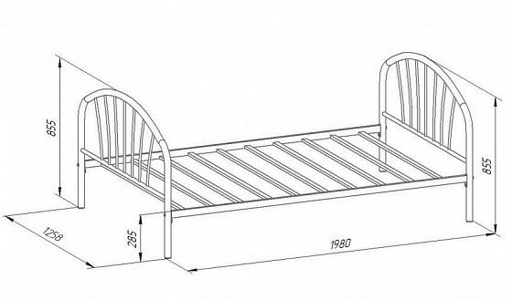 Кровать полутораспальная "Эвора" 120 - размеры