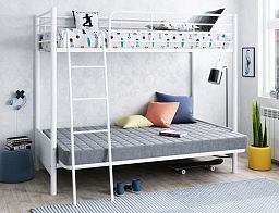 Кровать двухъярусная с диваном "Мадлен-2" (Серый велюр)