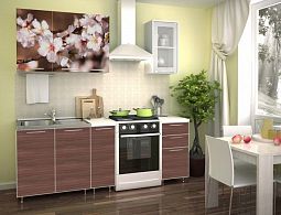Кухня "Фотофасад Яблоневые цветы" 1500 мм