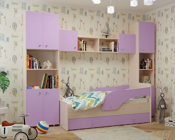 Набор мебели для детской "ДМ" Композиция 1 - Цвет: Млечный Дуб/Ирис