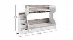 Кровать двухъярусная с приставной лестницей "Ривьера" СМ-241.11.12