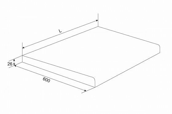 Столешница постформинг H26 L400 - Столешница постформинг H26 L400: схема