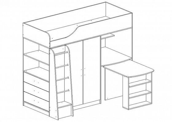 Кровать двухъярусная "Каприз-9" - Кровать двухъярусная "Каприз-9", схема