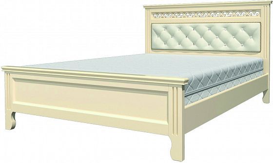 Кровать "Грация" 1600 мм (ламели) - Кровать "Грация" 1600 мм (ламели), Цвет: Слоновая кость/Белый эк
