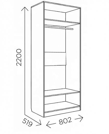 Шкаф двухдверный "Богуслава" М2 - Размеры