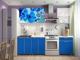 Кухня "Фотофасад Орхидея Синяя" 1800 мм