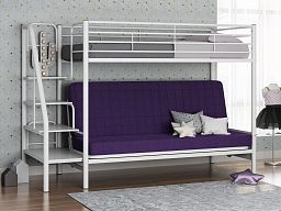 Кровать двухъярусная с диваном "Мадлен-3" (Фиолетовый велюр)