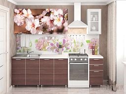 Кухня "Фотофасад Яблоневые цветы" 2000 мм