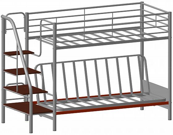 Кровать двухъярусная с диваном "Мадлен-3" (Бежевый велюр) - Схема