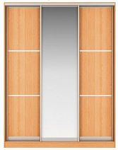 Шкаф-купе "Наоми" (фасад тип "М") 3-дверный: ЛДСП 3 части/Зеркало/ЛДСП 3 части