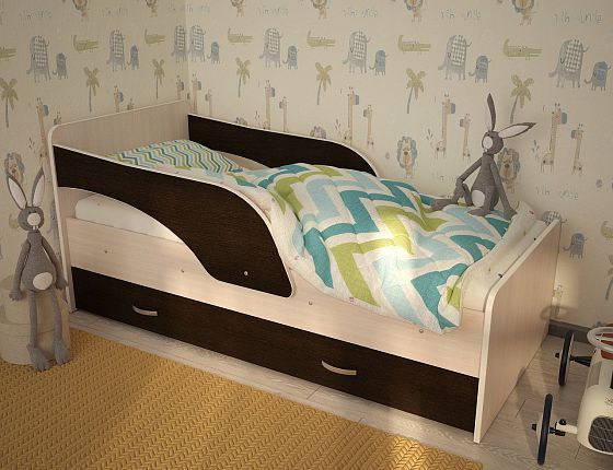 Кроватка "Максимка" Цвет: Млечный Дуб/Венге