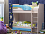 **Кровать двухъярусная "Бемби" МДФ (фасад 3D) (Цвет: Ясень Шимо светлый/Голубой металлик)