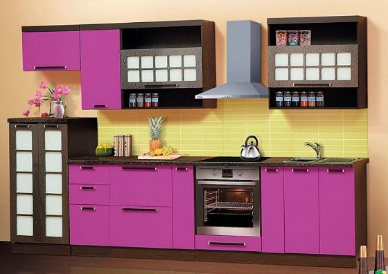 Комплект кухни "Диана-9" Цвет: Огни Нью-Йорка/Фиолетта