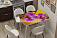 **Стол "Бочонок" нераздвижной ЛДСП + стекло (Цвет: Фотопечать Орхидея)