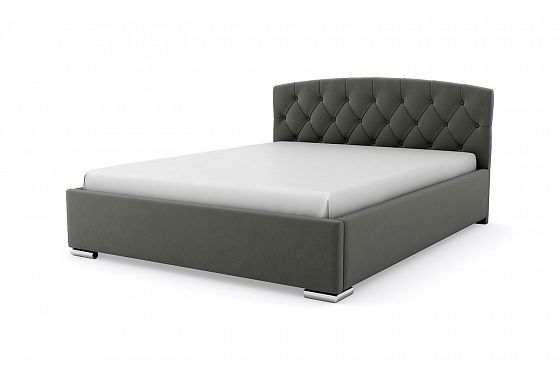 Кровать "Премьер" 1600 с ламелями - Кровать "Премьер" 1600 с ламелями, Цвет: Серый 012