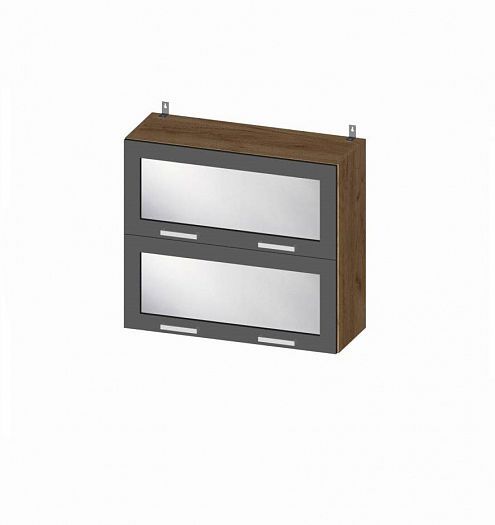 Шкаф верхний горизонтальный "Изабелла" со стеклом ШВГС 800 - схематичный вид